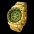 Relógio masculino Bvlgari Casino Roleta Dourado Fundo Verde (Primeira Linha) A Prova D'Agua