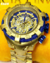 Relógio Masculino Invicta Thunderbolt Skeleton Dourado / Azul Pulseira de Aço - comprar online