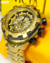 Relógio Masculino Invicta Thunderbolt Skeleton Dourado / Preto Pulseira de Aço