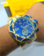 Relógio invicta Reserve Venon Dourado Fundo Azul - comprar online