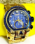 Invicta Zeus Magnum Dourado / fundo Azul Com Corda - (Primeira Linha)