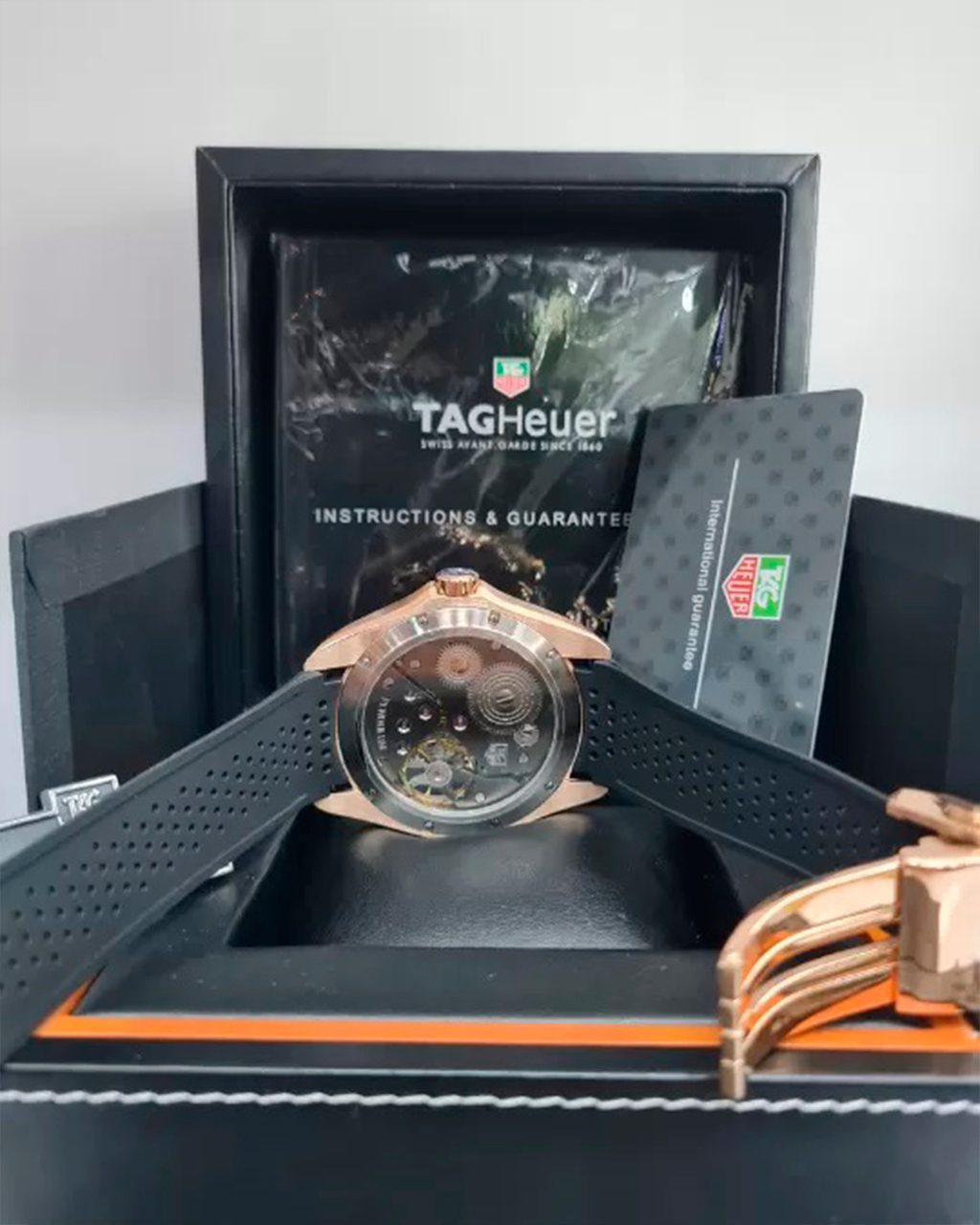 ag Heuer Pendulum Pulseira de Silicone Acompanha Caixa Original da T