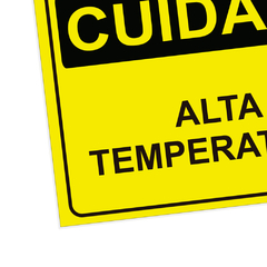 Placa de Sinalização Cuidado Alta Temperatura em Pvc - comprar online