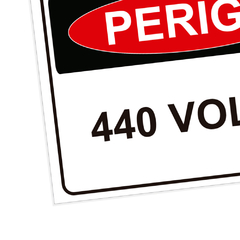 Placa de Sinalização Perigo 440 Volts em Pvc - comprar online