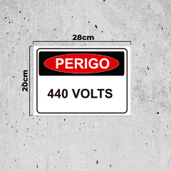 Placa de Sinalização Perigo 440 Volts em Pvc na internet