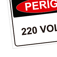 Placa de Sinalização Perigo 220 Volts em Pvc - comprar online