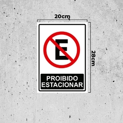 Placa de Sinalização Proibido Estacionar em Pvc na internet