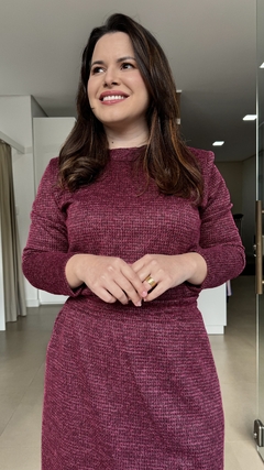 Conjunto Amanda Evasê Midi Marsala - Angelica Moda