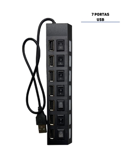 Hub USB 7 portas 2.0 branco ou preto BT 1 UN na internet