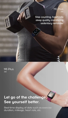 116Plus Smart Bracelet Sports Bracelet D13 Color Screen Bracelet Sports Pedomete - loja online