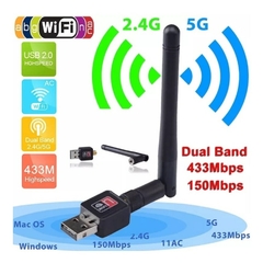 Antena Wi-fi Adaptador Wireless 1200mb/s Usb Pc Notebook na internet