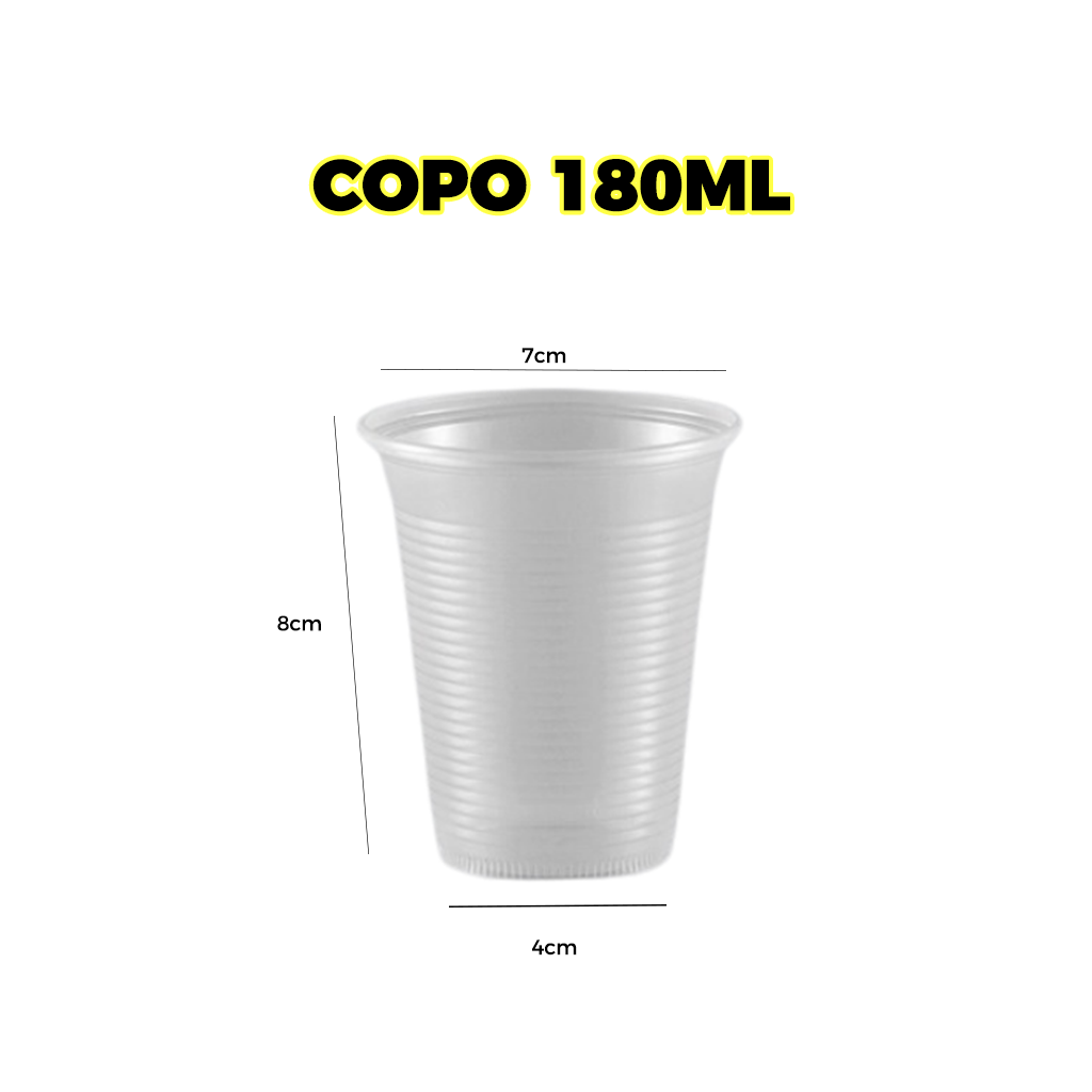 Copo 180ml Descartável Transp Caixa c/2500un - Totalplast