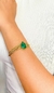 Pulseira tripla Groumet gota verde turmalina banhada a ouro 18k - comprar online