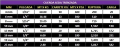 19 MM (3/4") CUERDA - 42 KG TRENZADA POLIESTER NY SEDA - CUERDAS DE MEXICO 