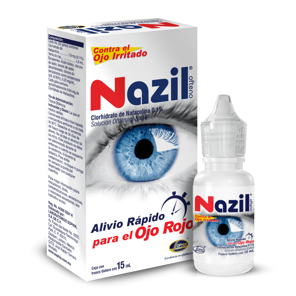 Nazil Ofteno gotas 15 ml, Alivio Rápido del Ojo Rojo : .com