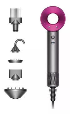 Secador de Cabelo Silencioso Supersônico 5 Acessórios Magnéticos 110V/220V Cor: Rosa/Prateado