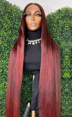 Front Lace Cabelo Humano Liso Cor Red 66cm. na internet