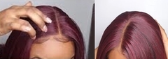 Front Lace Fibra Orgânica Hair Liso cor vinho 65cm. - Mari Hair Style
