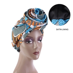 African Bandana Scarf Satin Floral Ankara Dashiki - Mari Hair Style