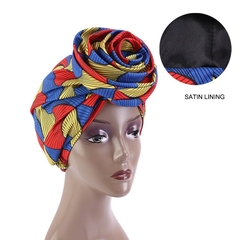 African Bandana Scarf Satin Floral Ankara Dashiki - Mari Hair Style