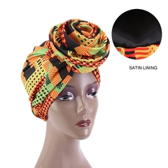 African Bandana Scarf Satin Floral Ankara Dashiki - Mari Hair Style