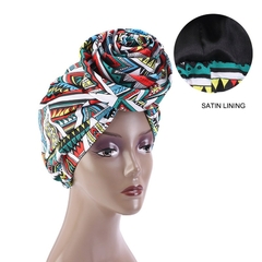 Imagem do African Bandana Scarf Satin Floral Ankara Dashiki