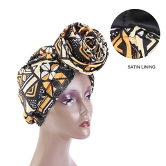 African Bandana Scarf Satin Floral Ankara Dashiki - loja online