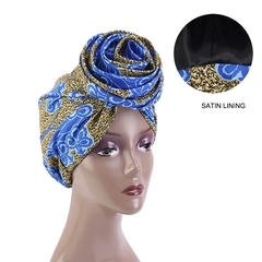 African Bandana Scarf Satin Floral Ankara Dashiki - loja online