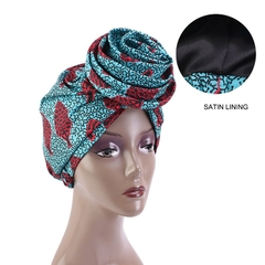 African Bandana Scarf Satin Floral Ankara Dashiki - Mari Hair Style