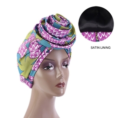 African Bandana Scarf Satin Floral Ankara Dashiki - loja online