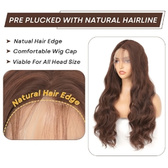 Imagem do Front Laces Fibra Orgânica Hair Ondulado cor marrom/chocolate e preto 55/66cm.
