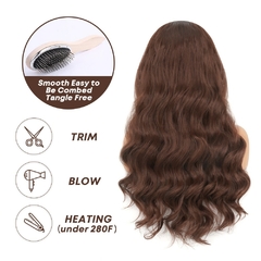 Front Laces Fibra Orgânica Hair Ondulado cor marrom/chocolate e preto 55/66cm.