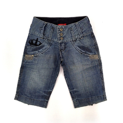 Bermuda Jeans com Zíper nas Pernas - DIzzem