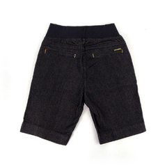 Bermuda Jeans Escuro com Cós de Cottom Preto - Megadose - comprar online