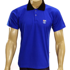 Camisa Polo PV Azul com Gola Azul Preta e Bordado - Raro's Confecções