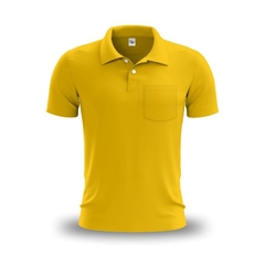 Camisa Polo Bolso Amarelo Ouro - Malha Piquet - Raro's Confecções