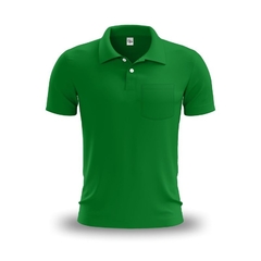 Camisa Polo Bolso Verde Esmeralda - Malha Piquet - Raro's Confecções