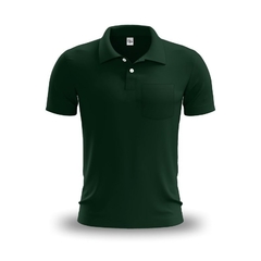 Camisa Polo Bolso Verde Musgo - Malha Piquet - Raro's Confecções