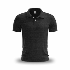 Camisa Polo Preto Mescla - Malha Piquet - Raro's Confecções