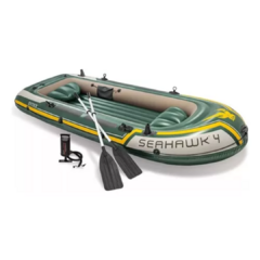 Bote Inflable Gomon Seahawk 4 Set Accesorios + Parches Intex