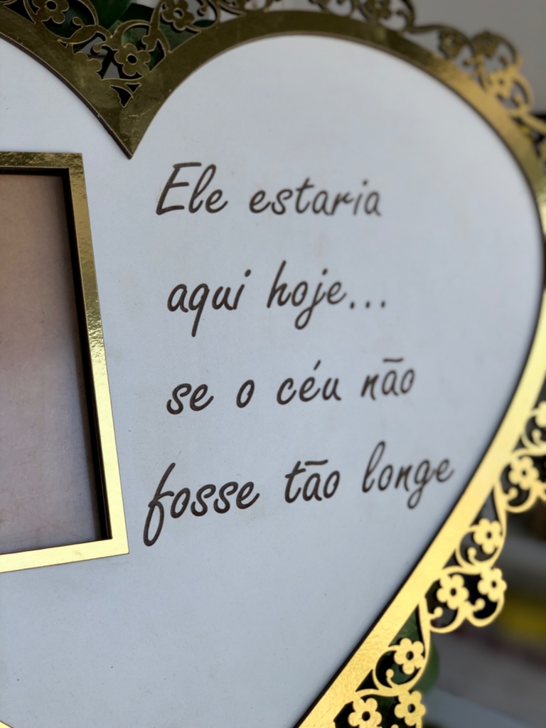 Porta retrato homenagem casamento MDF elegante