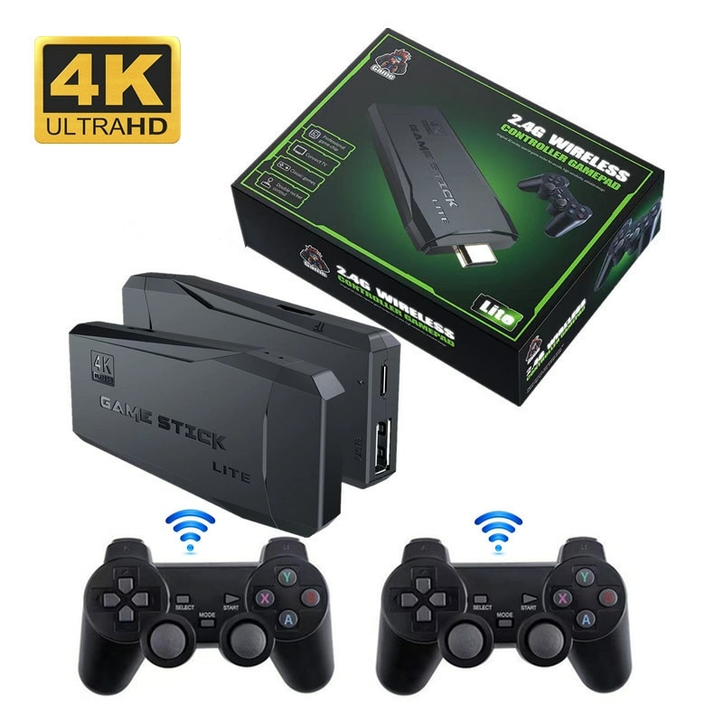 Game Stick Lite console de jogos de vídeo 2.4g duplo controlador sem fio  jogo v