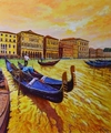 Veneza - Gondoleiros no Grande Canal 100x80