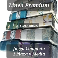 Juego Sabanas PREMIUM Algodon Touch. Estampadas o Lisas de 1 Plazas y Media.