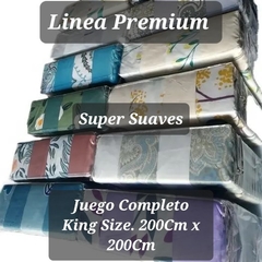 Juego Sabanas KING SIZE PREMIUM. Algodon Touch. Estampadas o Lisas. 200cm x 200cm.