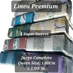 Juego Sabanas QUEEN SIZE PREMIUM. Algodon Touch. Estampadas o Lisas. 160cm x 200cm. - comprar online