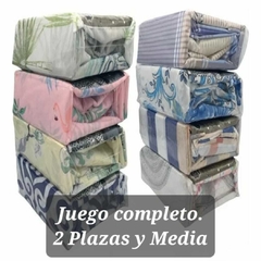 Juego Sabanas Estampadas o Lisa de 2 Plazas y Media. Oferta!!!