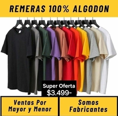 Remeras Lisas 100% Algodon Unisex Oferta Cuello Redondo