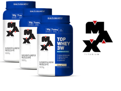 TOP WHEY 3W MAIS PERFORMANCE 900G - MAX TITANIUM na internet