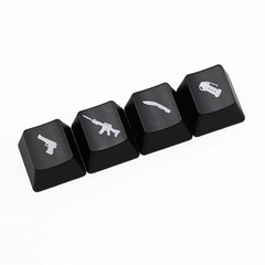 Personaliza seu Teclado Chave do teclado mecânico para jogadores WASD Seta 4 teclas Perfil OEM ABS Retroiluminação para jogos Custom Transmit Light Mx Switch Arms Gun Keycap - online store